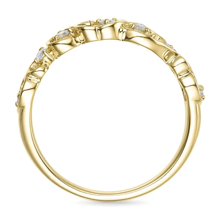 Guldring i 14 karat guld 0,155 ct