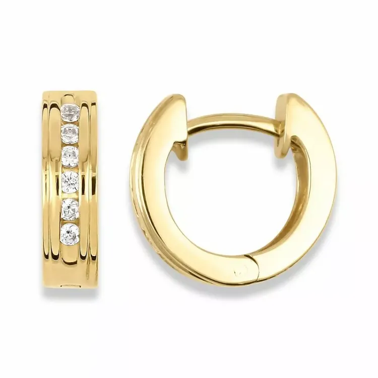 kreoler i 9 karat guld med zirkon - Gold Collection