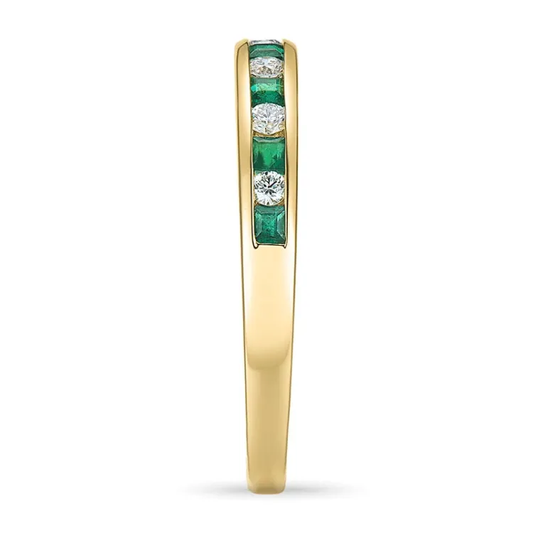Smaragd guld ring i 14 karat guld 0,11 ct 0,21 ct
