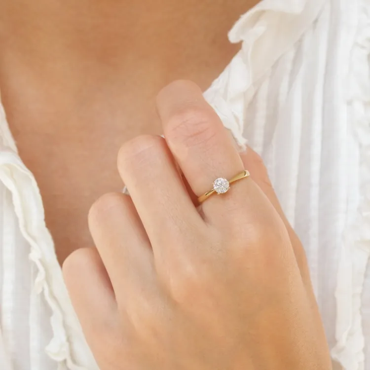 solitairering i 9 karat guld - Gold Collection