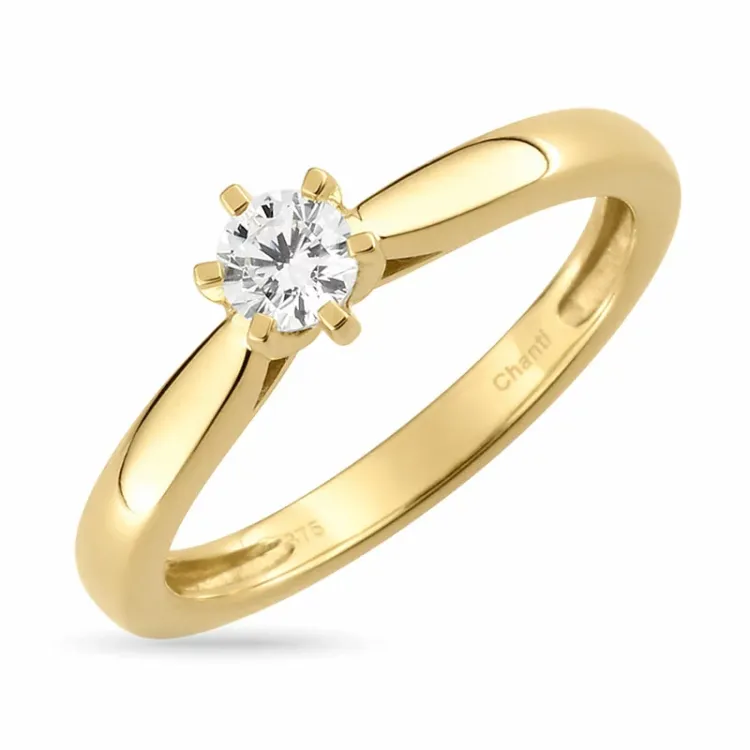 solitairering i 9 karat guld - Gold Collection