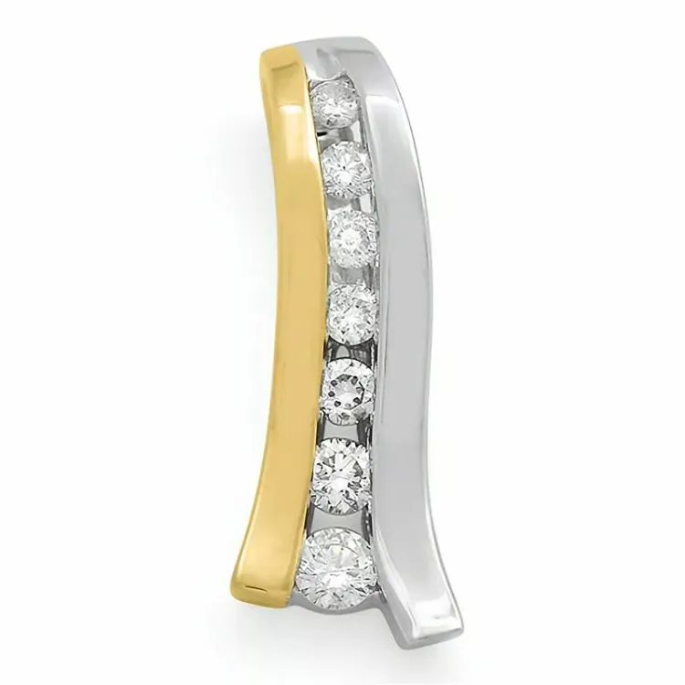 diamant vedhæng i 14 karat guld.- og hvidguld 0,21 ct