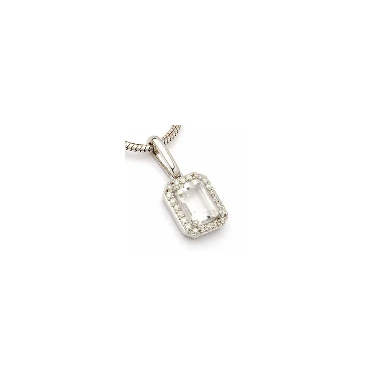 kvarts vedhæng i 14 karat hvidguld 0,11 ct 1,00 ct