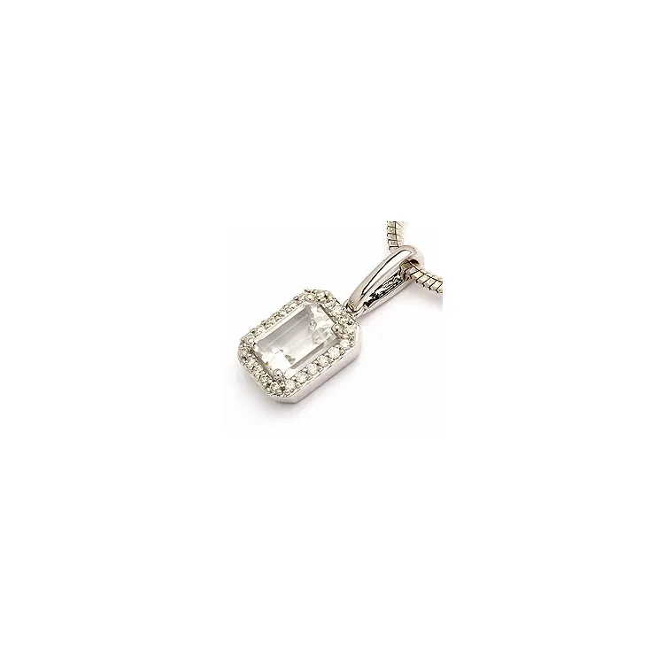 kvarts vedhæng i 14 karat hvidguld 0,11 ct 1,00 ct