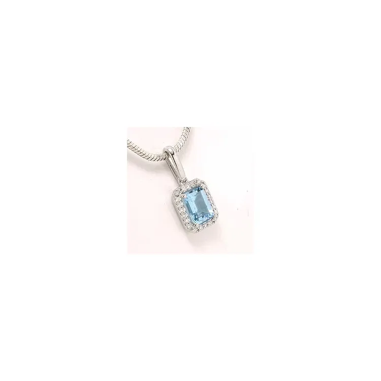 topas vedhæng i 14 karat hvidguld 0,11 ct 1,20 ct