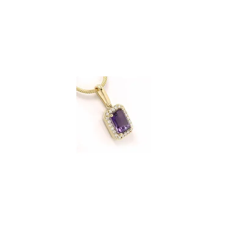 ametyst vedhæng i 14 karat guld 0,11 ct 1,00 ct