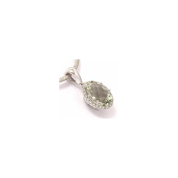 ametyst diamantvedhæng i 14 karat hvidguld 0,12 ct 2,00 ct