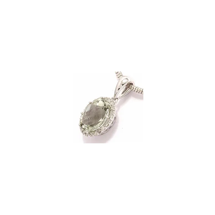 ametyst diamantvedhæng i 14 karat hvidguld 0,12 ct 2,00 ct