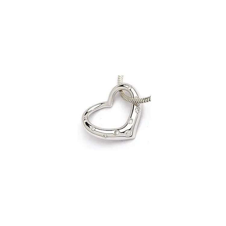 hjerte vedhæng i 14 karat hvidguld 0,12 ct