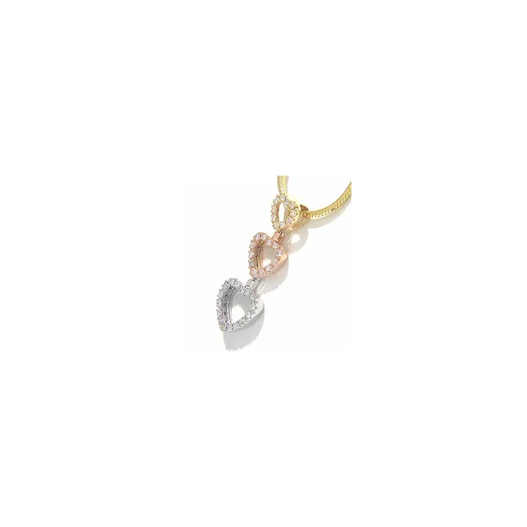 hjerte diamant vedhæng i 14 karat alm.- hvid- og rødguld 0,17 ct