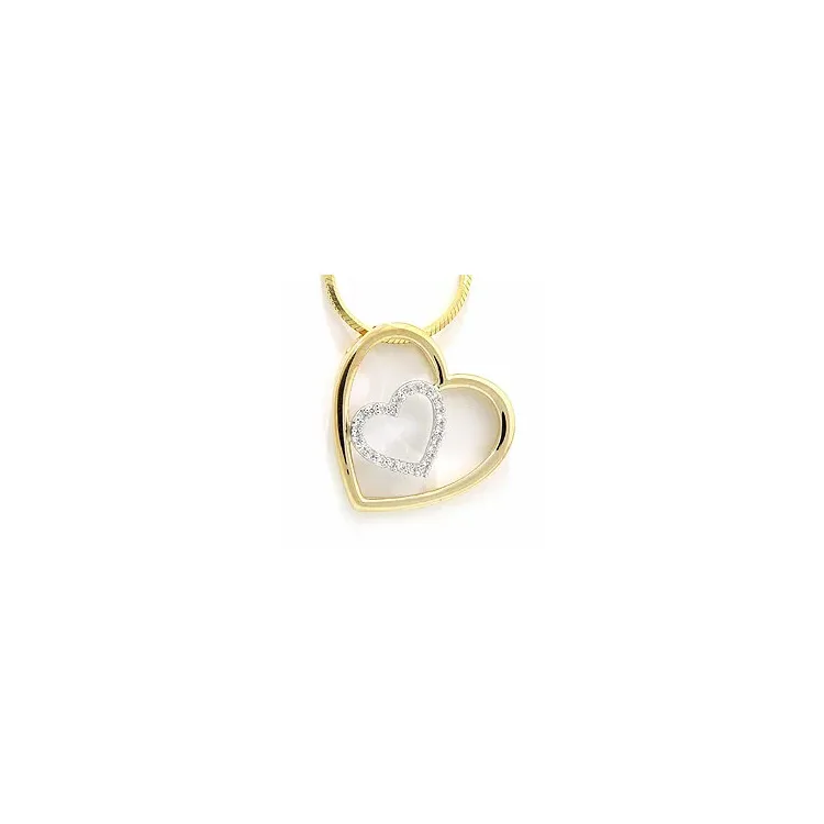 diamantvedhæng i 14 karat guld.- og hvidguld 0,12 ct