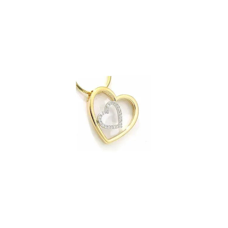 diamantvedhæng i 14 karat guld.- og hvidguld 0,12 ct