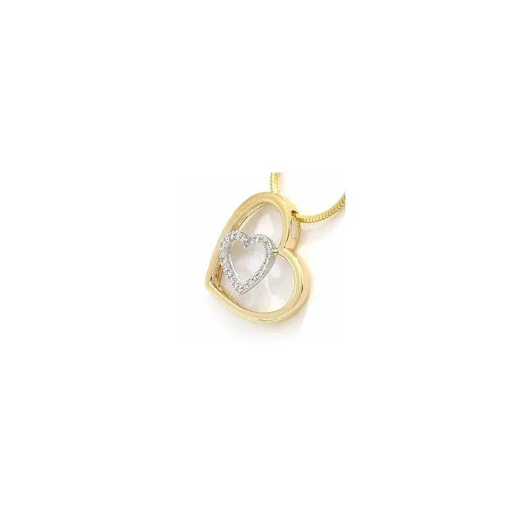 diamantvedhæng i 14 karat guld.- og hvidguld 0,12 ct