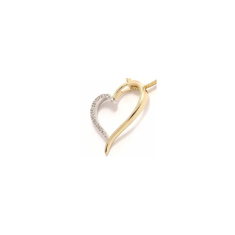 hjerte diamantvedhæng i 14 karat guld.- og hvidguld 0,1 ct