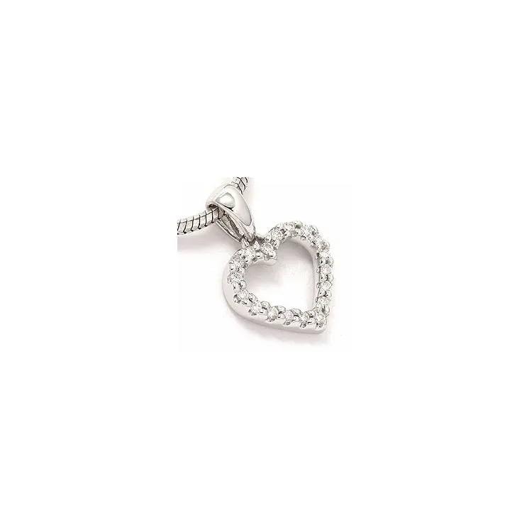 hjerte vedhæng i 14 karat hvidguld 0,13 ct