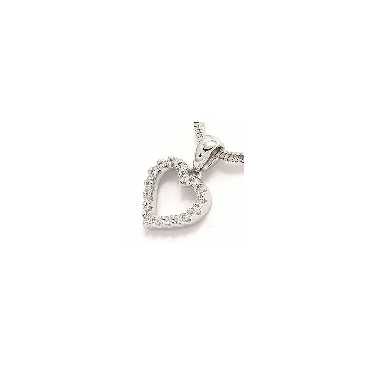 hjerte vedhæng i 14 karat hvidguld 0,13 ct