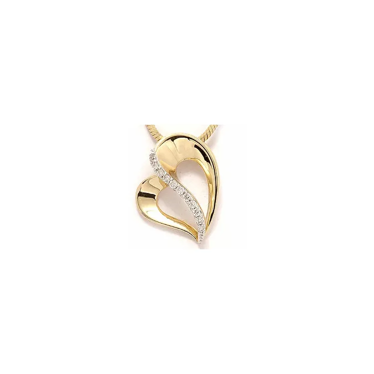 diamant vedhæng i 14 karat guld 0,09 ct