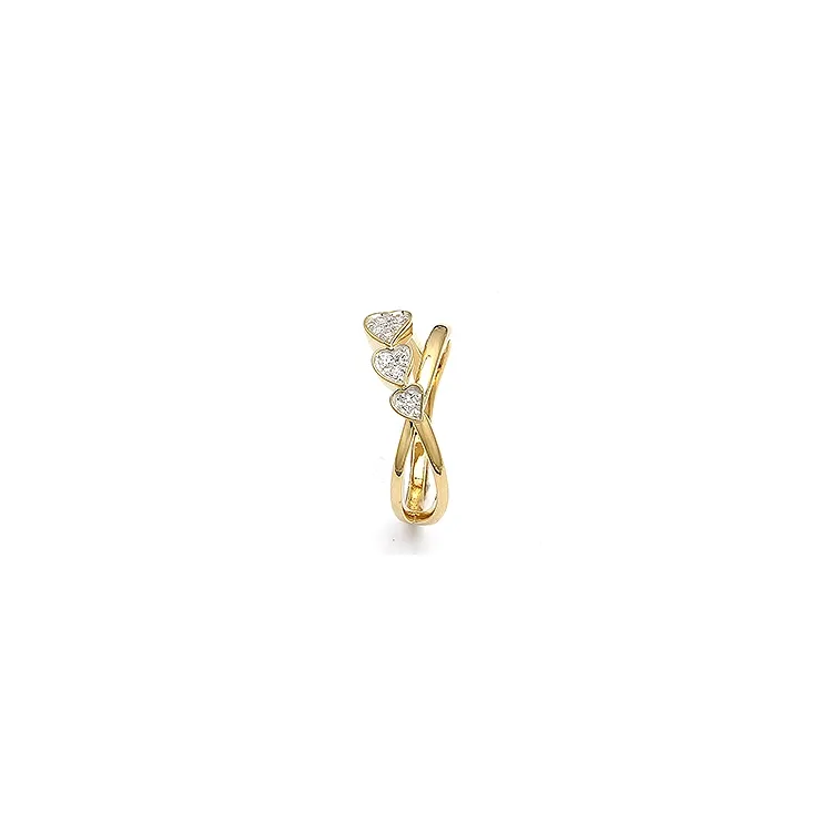 hjerte zirkon ring i 9 karat guld