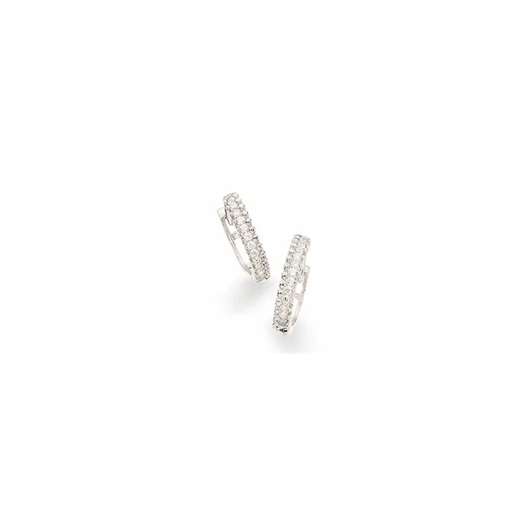 13 mm scrouples creoler i rhodineret sølv hvide zirkoner