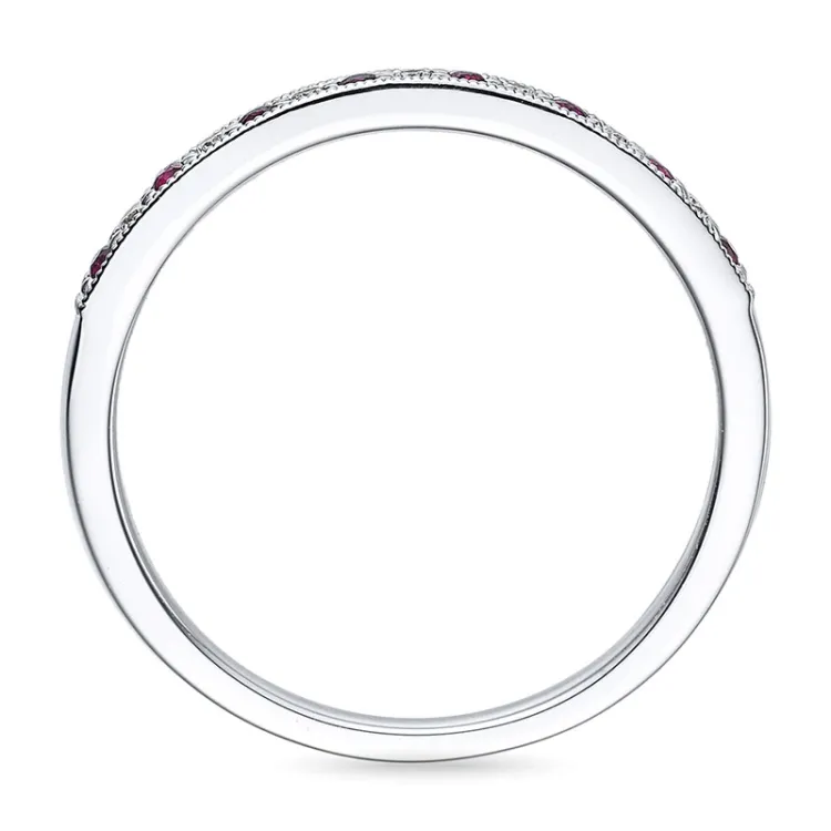 Rød rubin ring i 14 karat hvidguld 0,08 ct 0,17 ct
