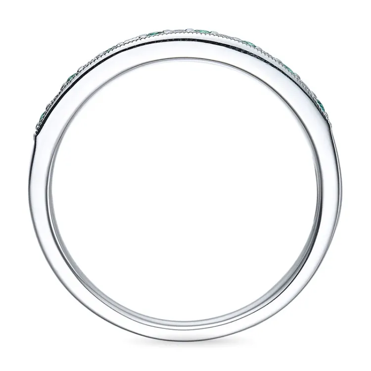 Smaragd ring i 14 karat hvidguld 0,08 ct 0,10 ct