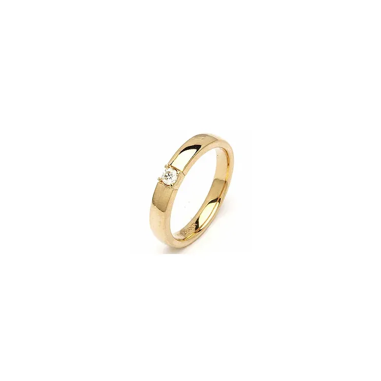 alliancering i 14 karat guld 1 x 0,10 ct