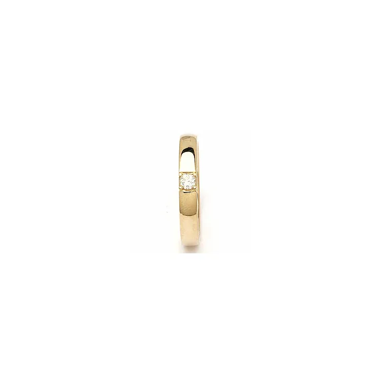alliancering i 14 karat guld 1 x 0,10 ct