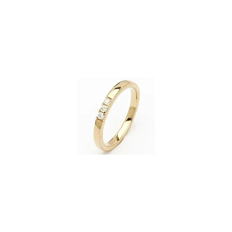 alliancering i 14 karat guld 3 x 0,03 ct