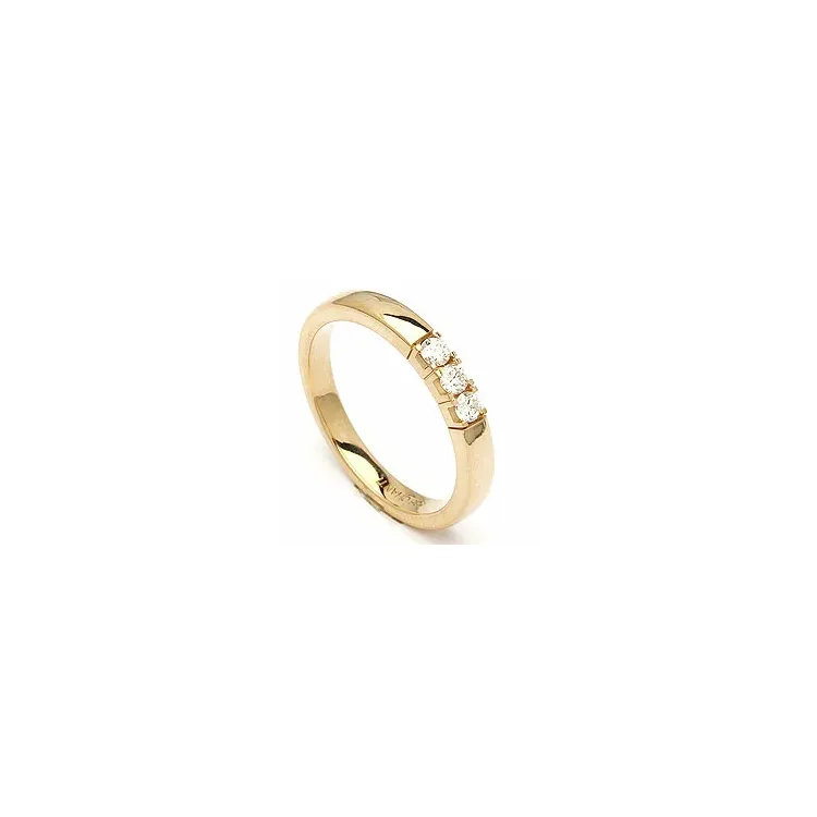 alliancering i 14 karat guld 3 x 0,05 ct
