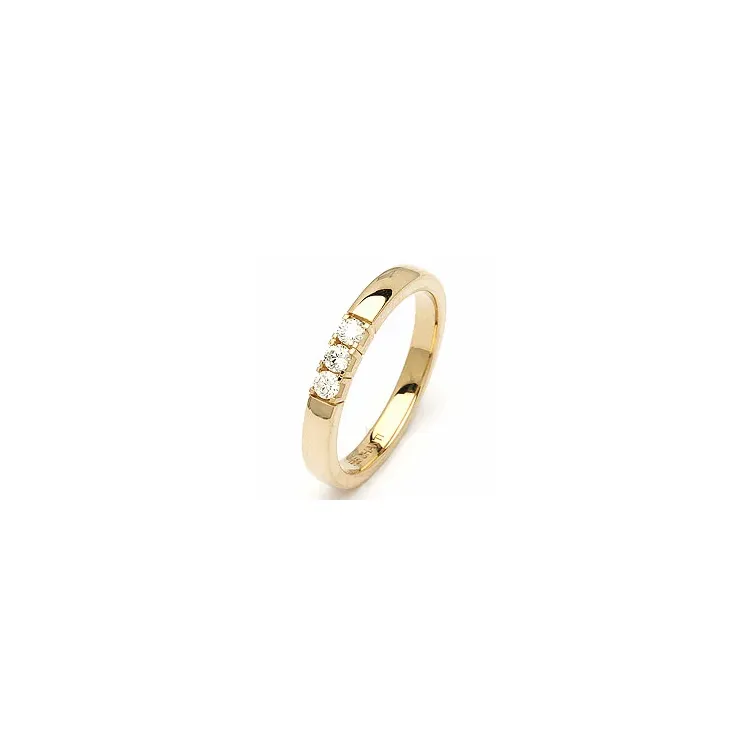 alliancering i 14 karat guld 3 x 0,05 ct