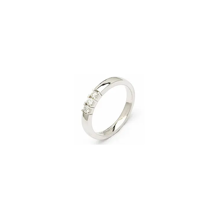 alliancering i 14 karat hvidguld 3 x 0,05 ct