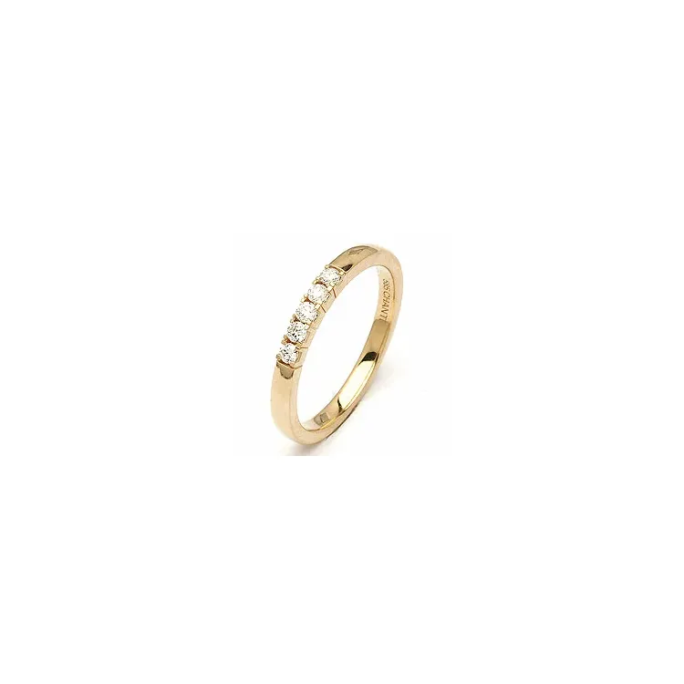 alliancering i 14 karat guld 5 x 0,03 ct