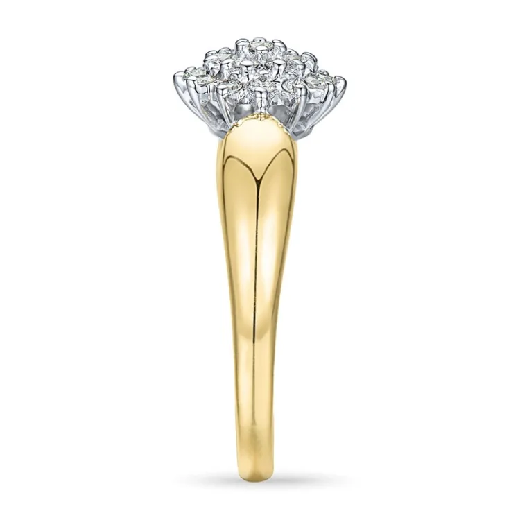 Diamantring i 14 karat guld.- og hvidguld 0,27 ct