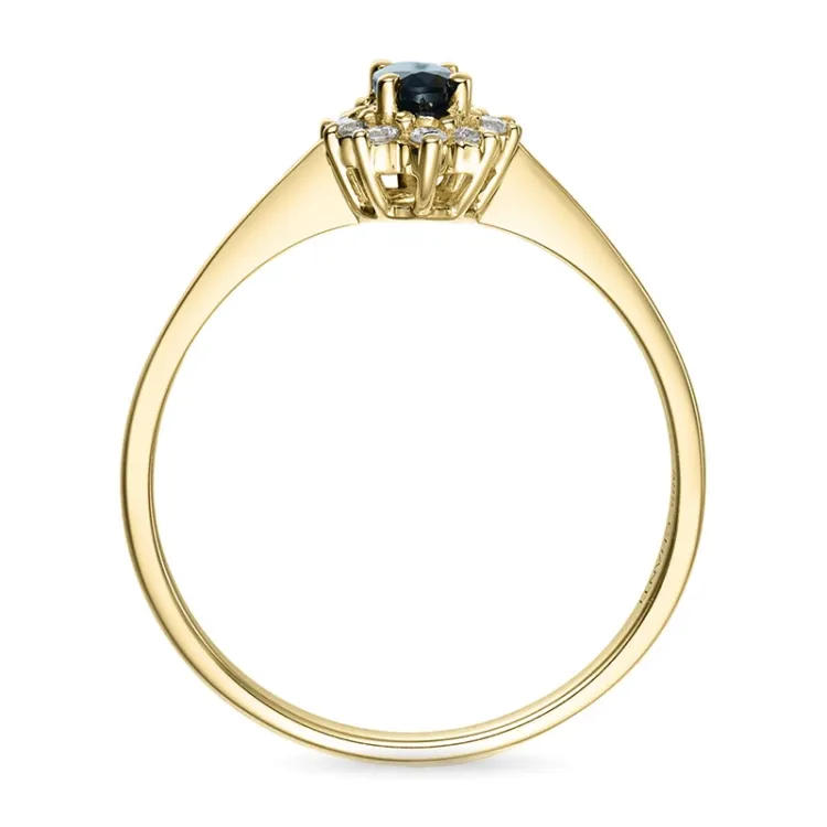 safir rosetring i 14 karat guld 0,11 ct 0,35 ct