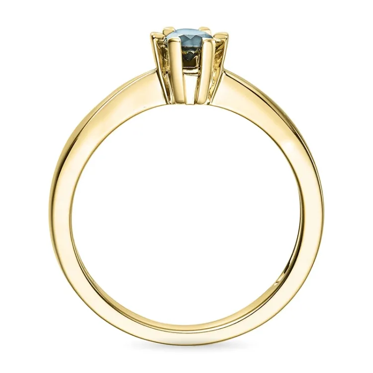 0,20 ct sort diamant solitairering i 14 karat guld 0,20 ct