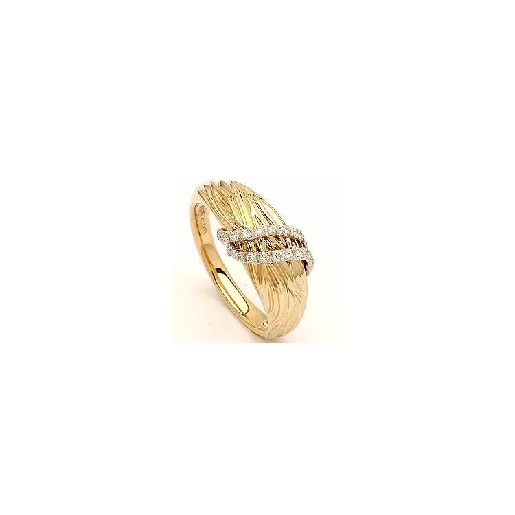 designer diamantring i 14 karat guld.- og hvidguld 0,13 ct