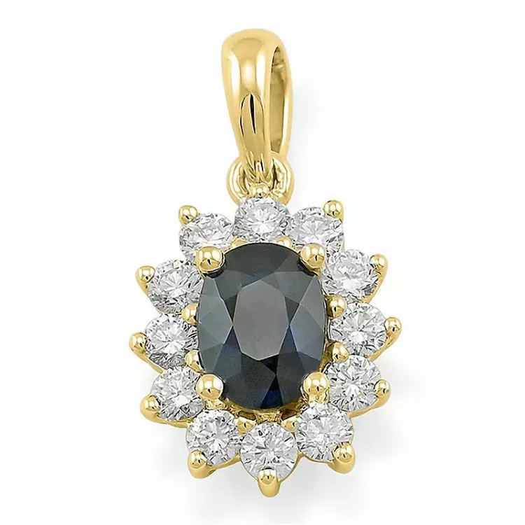 rosetvedhæng i 14 karat guld 0,55 ct 1,05 ct