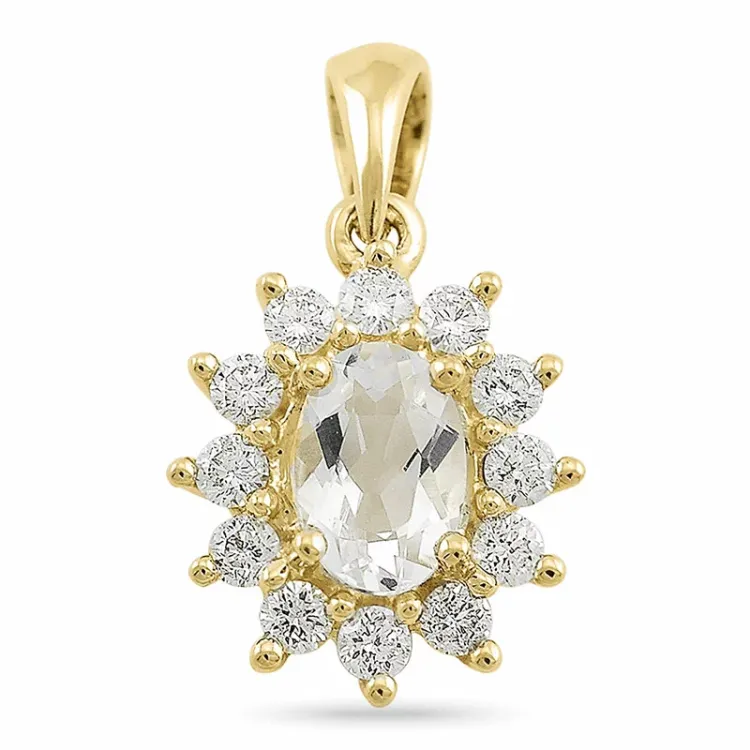 Diamant rosetvedhæng i 14 karat guld 0,26 ct