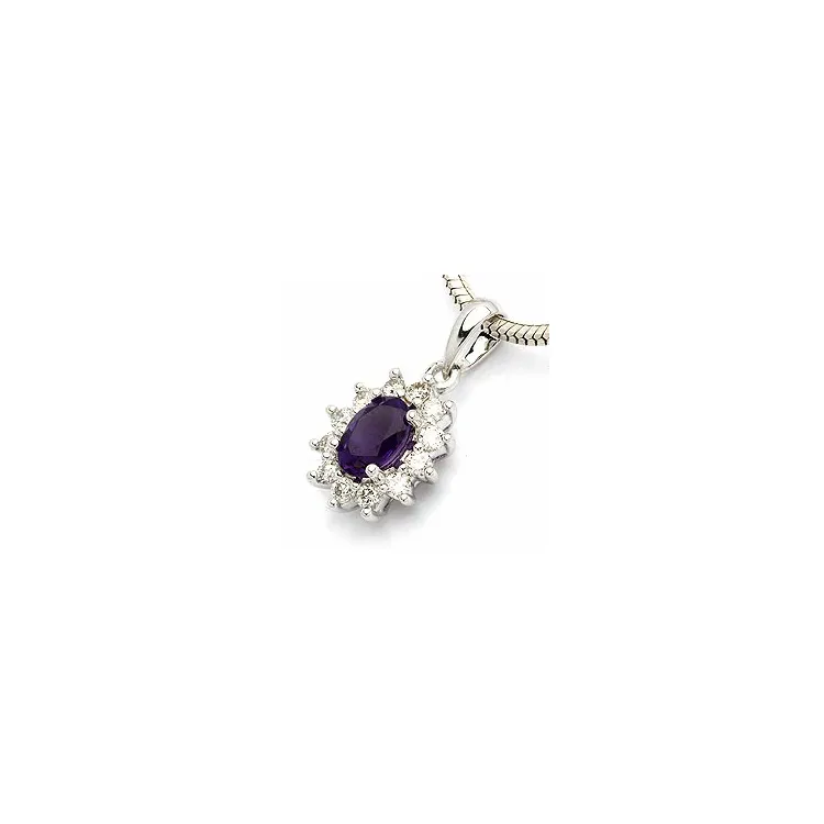 rosetvedhæng i 14 karat hvidguld 0,26 ct 0,45 ct