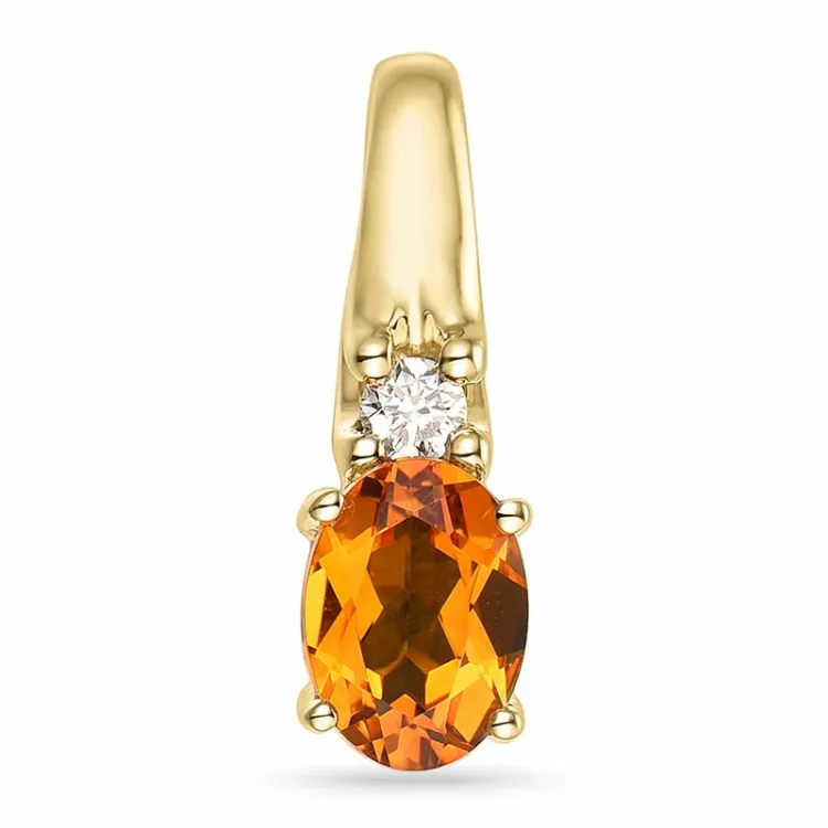 citrin vedhæng i 14 karat guld 0,05 ct 0,80 ct