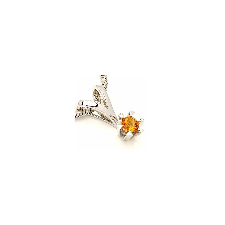 citrin vedhæng i 14 karat hvidguld 0,25 ct