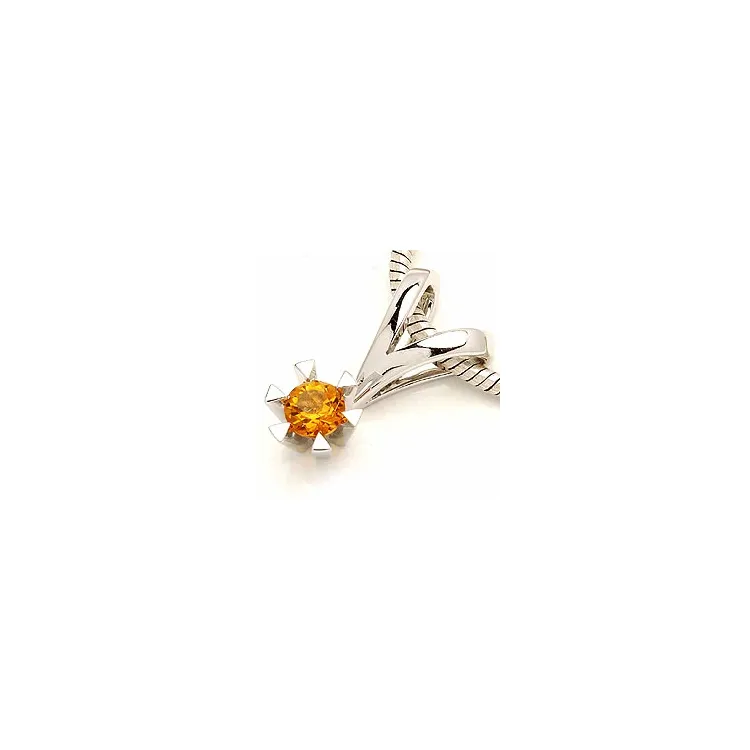 citrin vedhæng i 14 karat hvidguld 0,25 ct