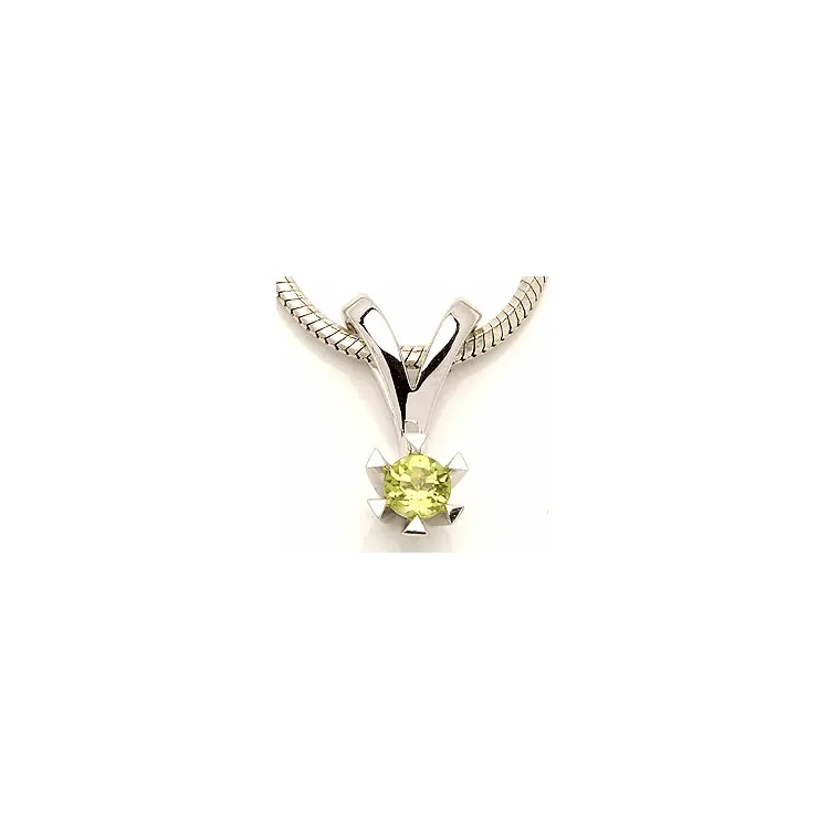 peridot vedhæng i 14 karat hvidguld 0,30 ct