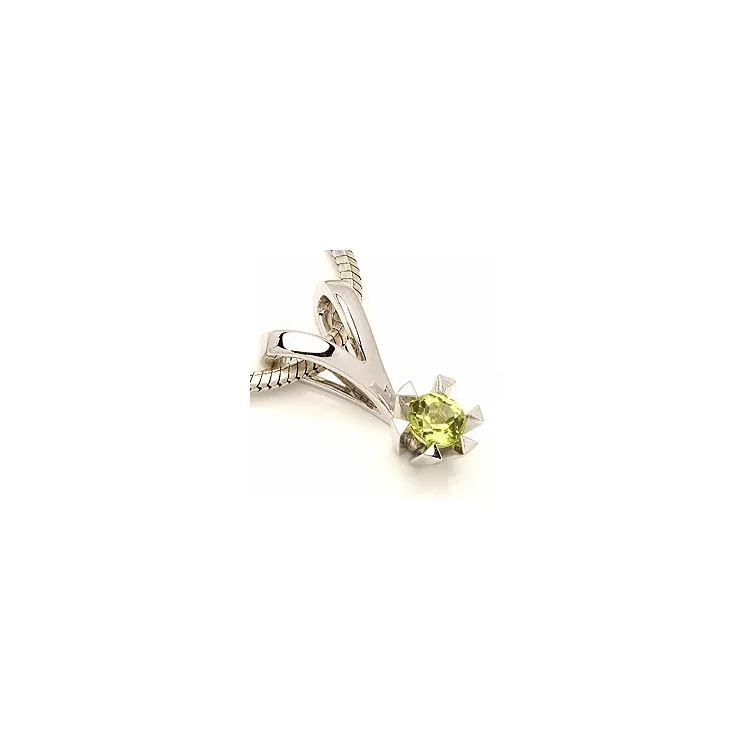 peridot vedhæng i 14 karat hvidguld 0,30 ct