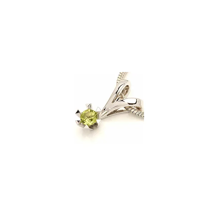 peridot vedhæng i 14 karat hvidguld 0,30 ct