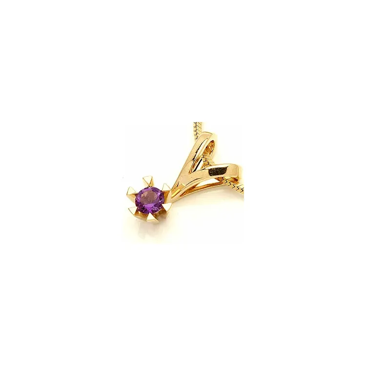 lilla ametyst vedhæng i 14 karat guld 0,25 ct