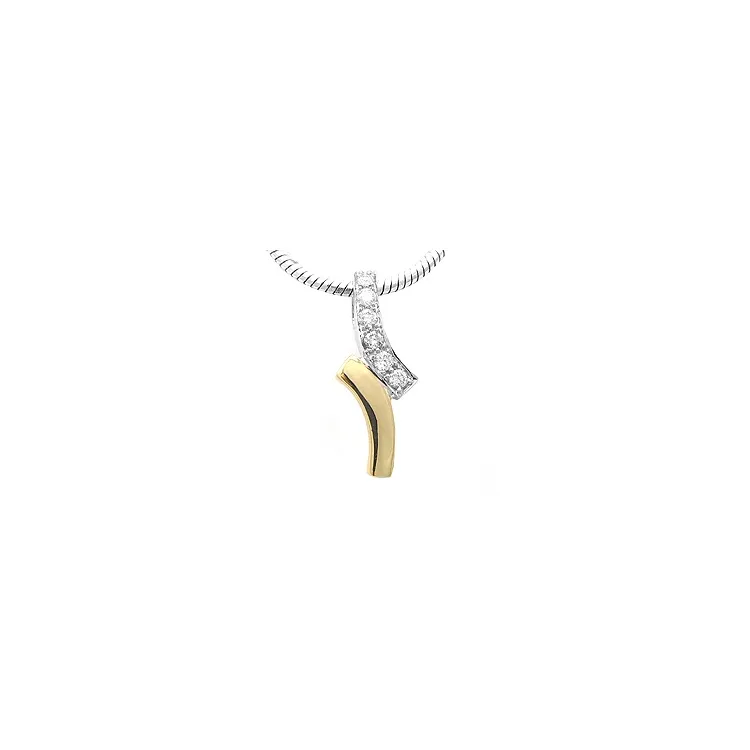diamant vedhæng i 14 karat guld.- og hvidguld 0,13 ct