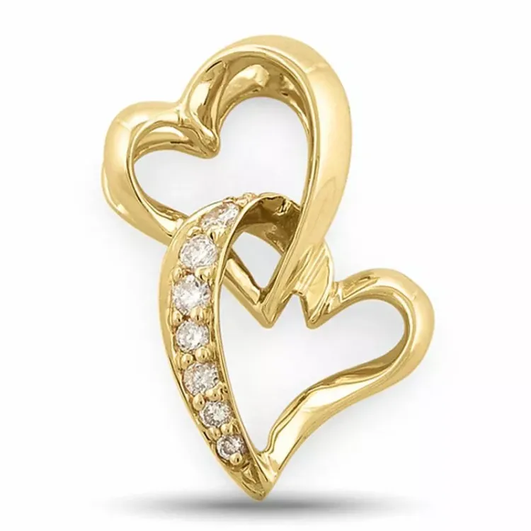 diamantvedhæng i 14 karat guld 0,07 ct