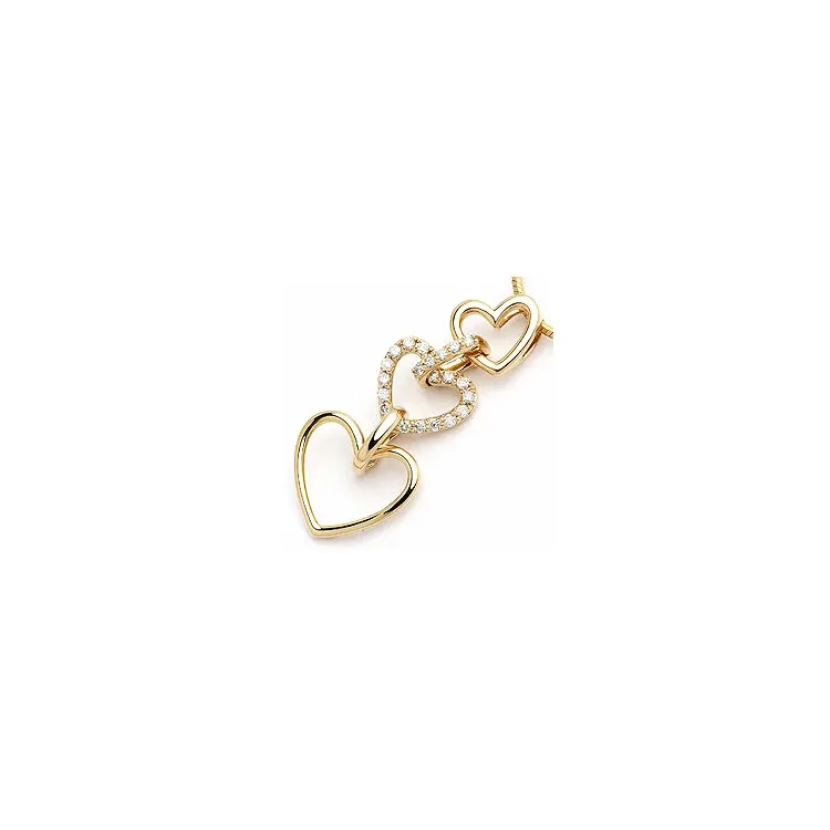 Smykke diamant hjertevedhæng i 14 karat guld 0,27 ct