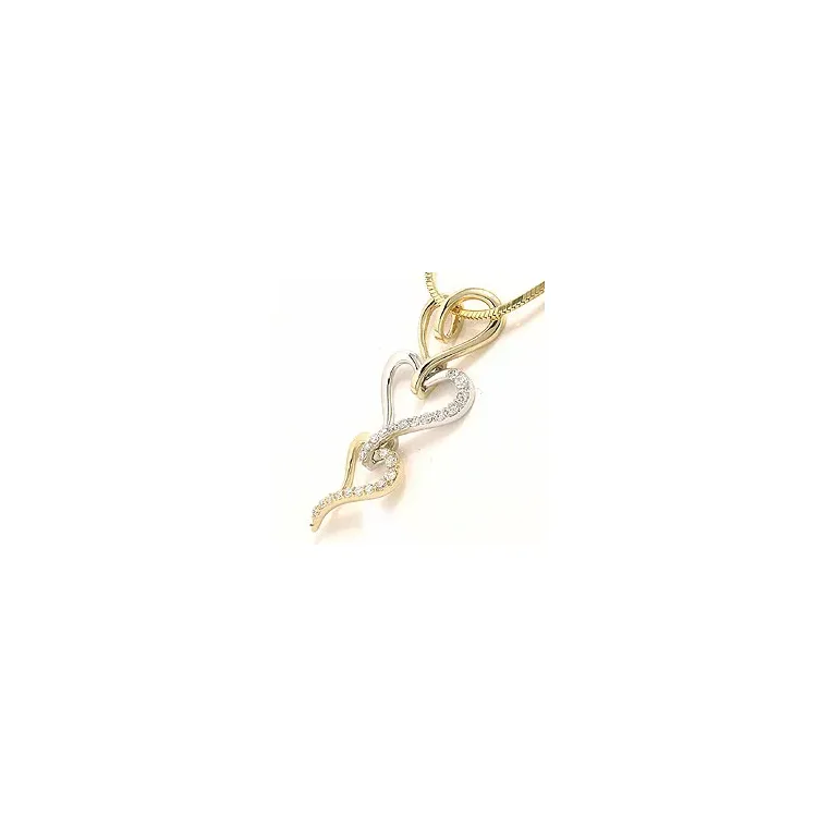 hjerte vedhæng i 14 karat guld.- og hvidguld 0,26 ct